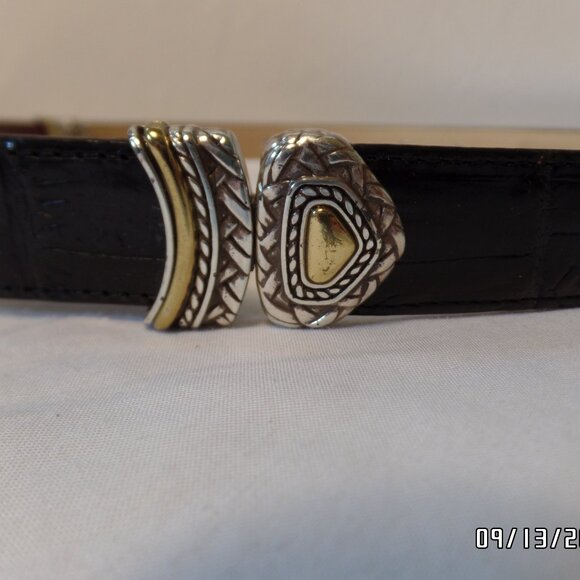 Brighton Women's Greco-Roman Leather Belt Museum Collection S21003 Beautiful Blk - Picture 5 of 16